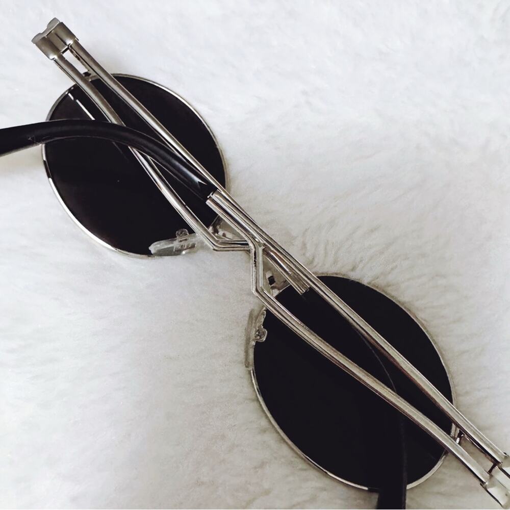 Brandon Black with Silver Rim Round Sunglasses - Picture 13 of 14